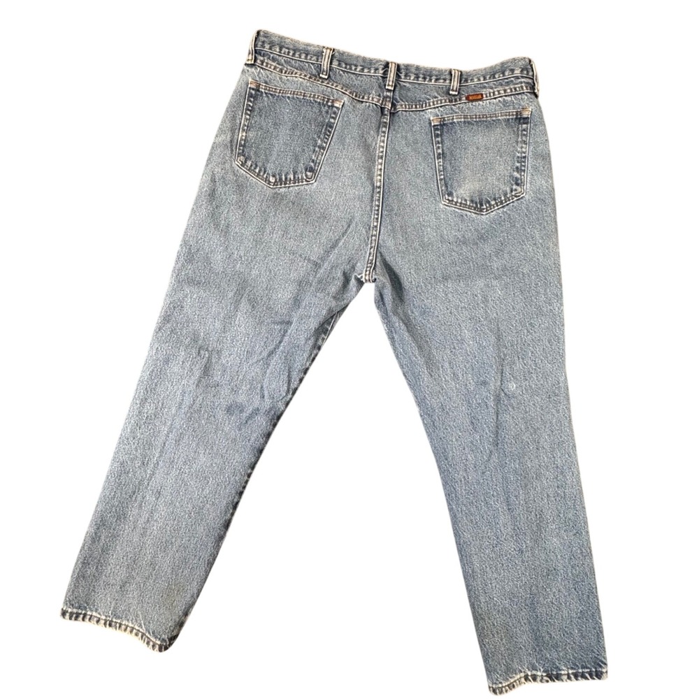 VTG Y2K Rustler by Wrangler Mens 42x29 Jeans Light Wash Workwear Denim